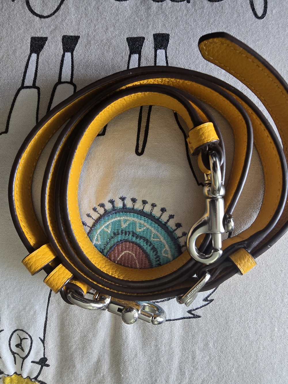 Coach Yellow Leather Strap with Silver Hardware